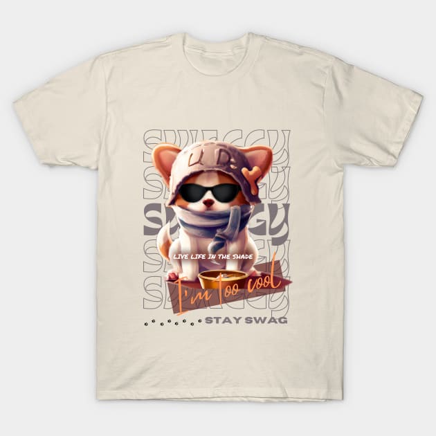 Cool Dog with Shades T-Shirt by Cerverie